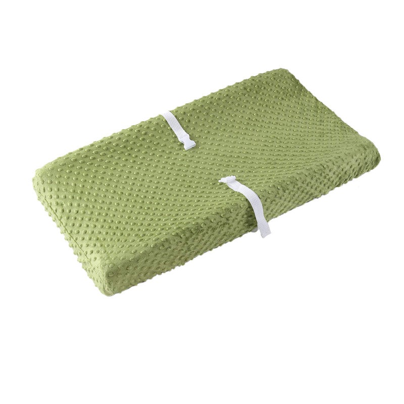 QUENESS Baby Changing Pad Cover, Super Soft Plush Dot Diaper Changing Table Covers for Baby Girls and Boys, Ultra Comfortable, Safe for Babies, Fit 32"/34'' x 16" Pad (Sage) - Image 1